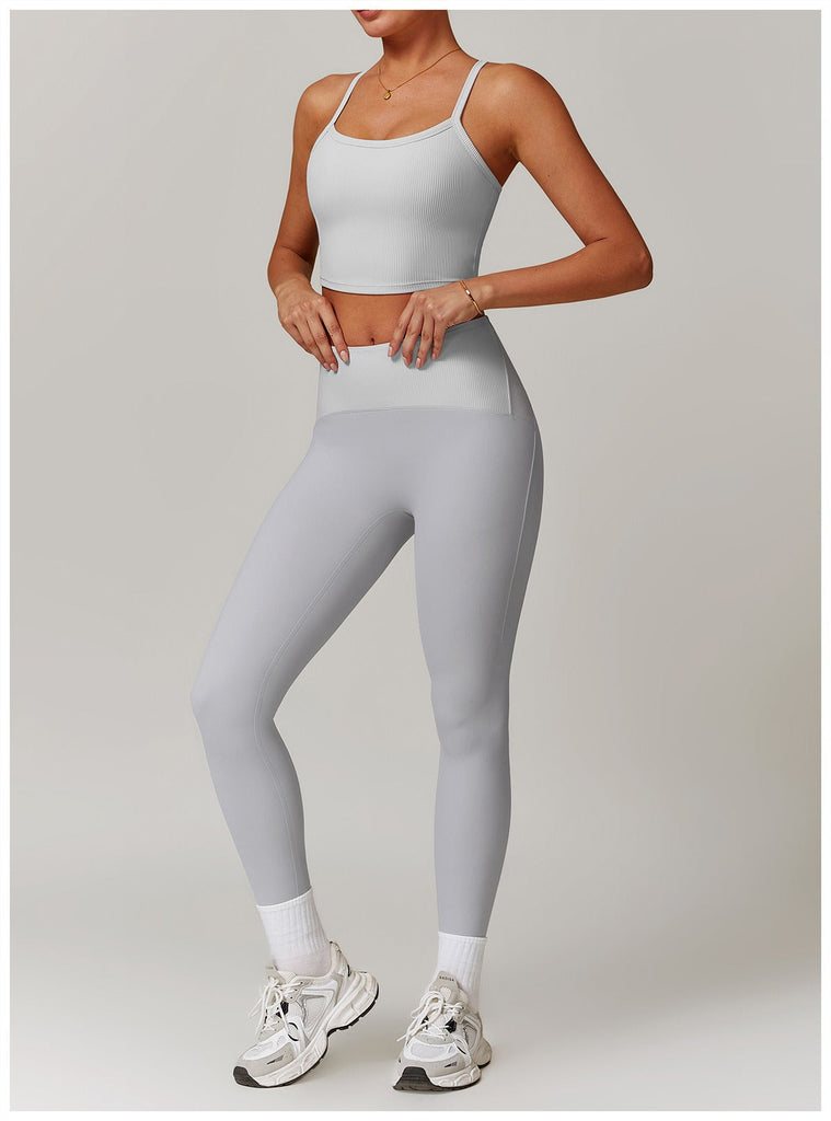 Melina Micro Ribbed Bra Top & Leggings Set