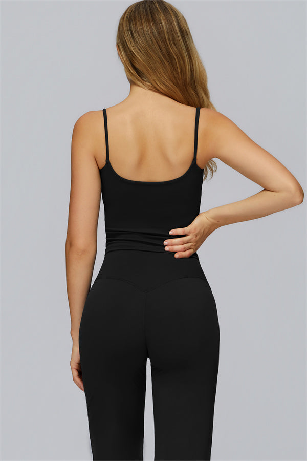 The FlexCore Crop Tank Flared Leggings 2-Piece Set Black