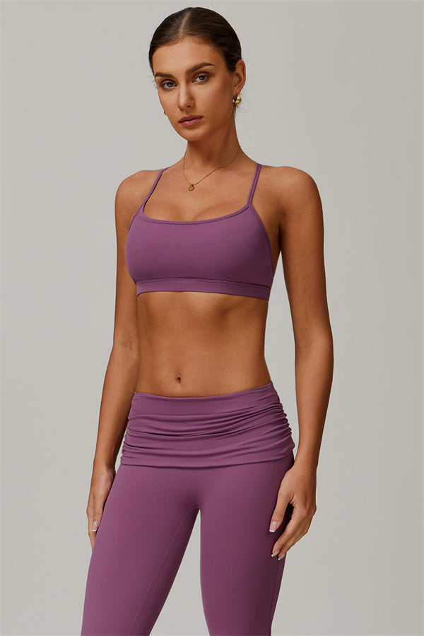 The Juno Star Sports Bra Flared Leggings 2-Piece Set Coral