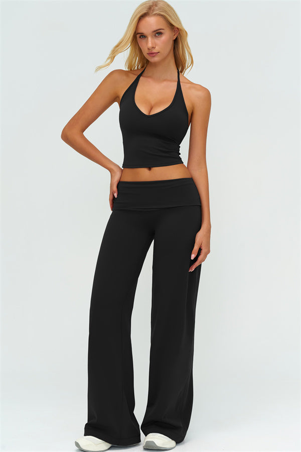 The Twirl Zip Jacket Halter Tank Top Leggings 3-Piece Set