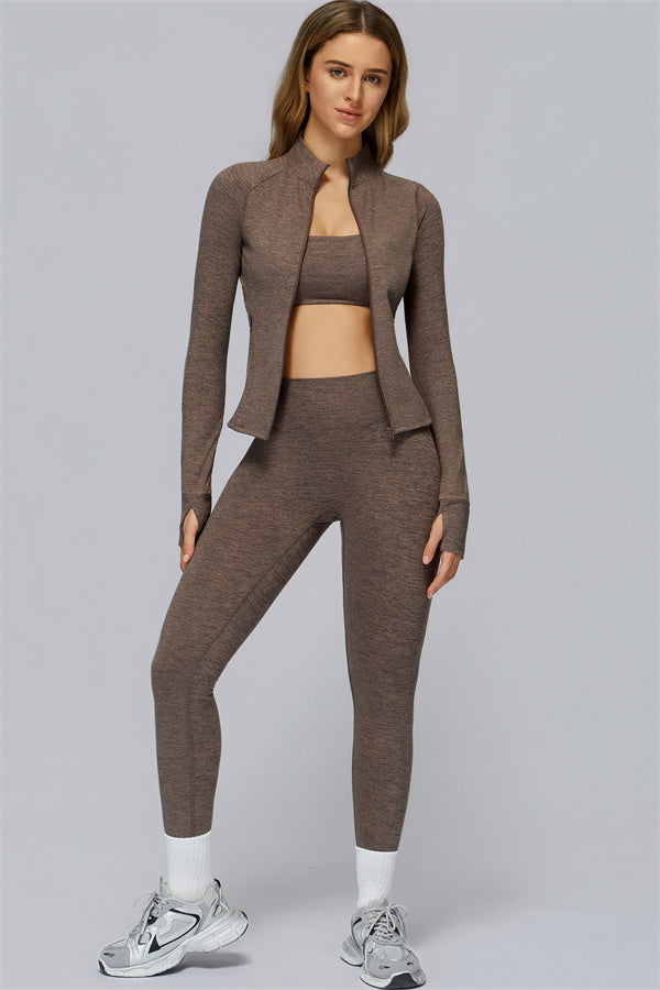 The Radiance Jacket Sports Bra Leggings 3-Piece Set