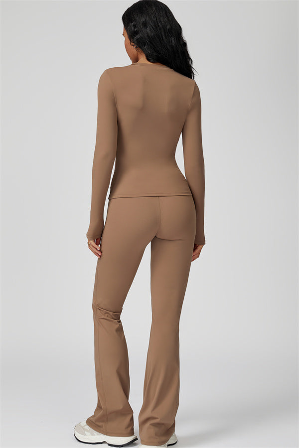 The Oasis Long Sleeve T-shirt Flared Leggings 2-Piece Set