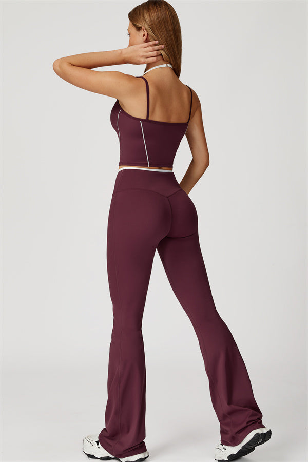 The Radiant Crop Top Flared Leggings 2-Piece Set