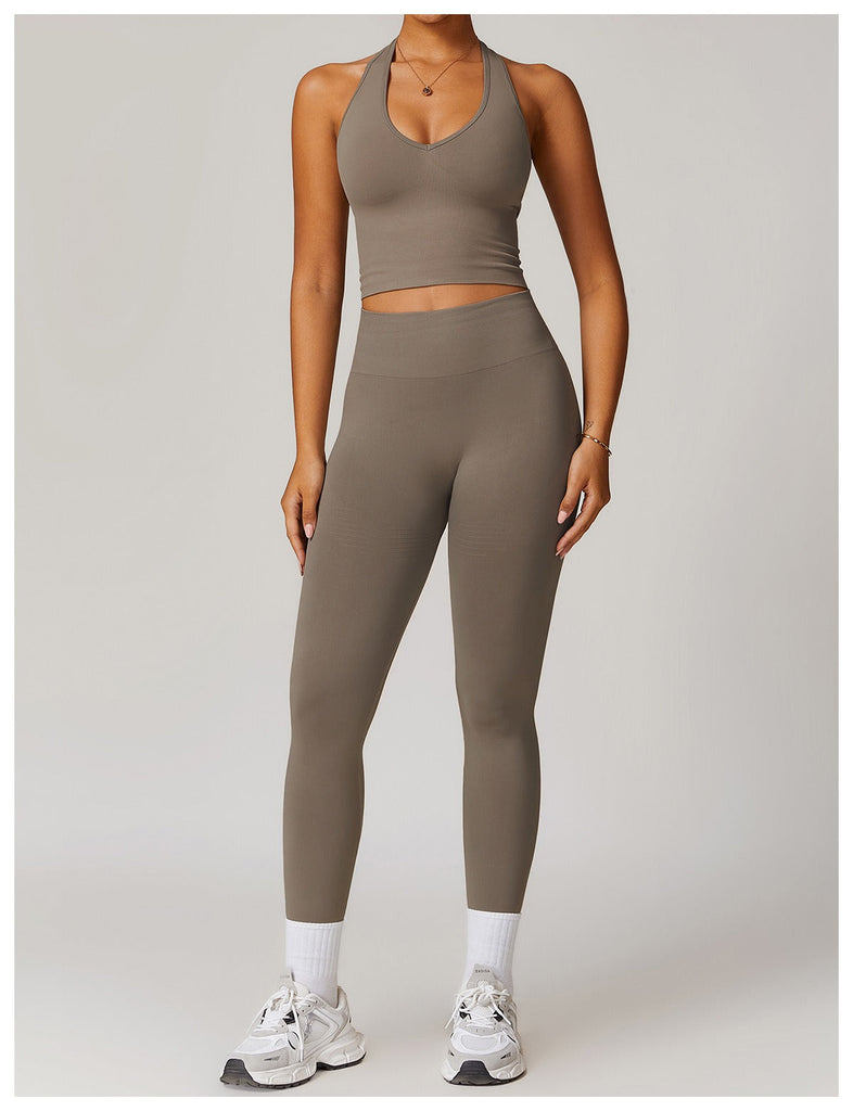 Blake Halter Top & Leggings Set Taupe