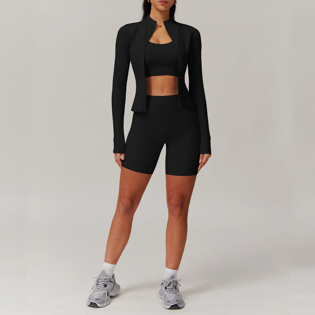 Casey Longsleeve Zip Top & Shorts Set