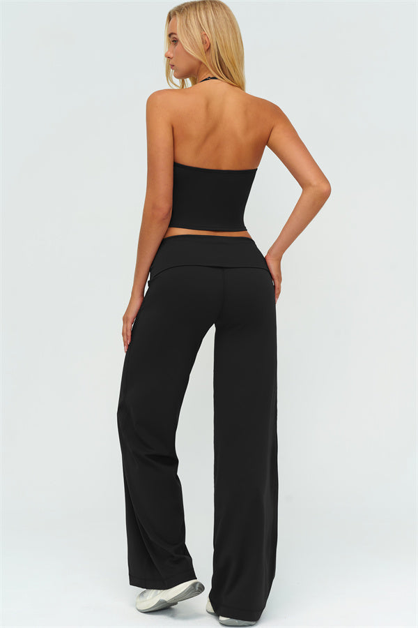 The Twirl Zip Jacket Halter Tank Top Leggings 3-Piece Set