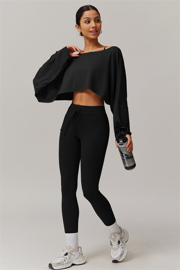 The Resonate Drift Cropped Pullover Leggings 2-Piece Set Black