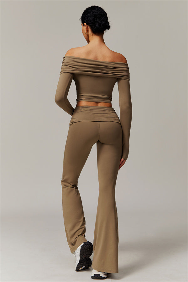 The Luxe Ruched Long Sleeve Off-Shoulder Top