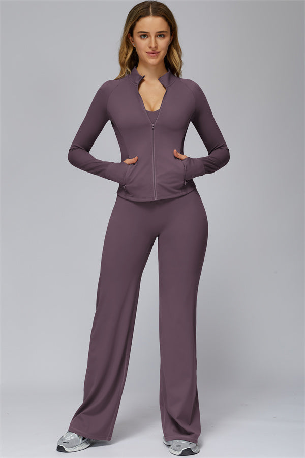 The FlexCore Pure Zip Jacket Flared Leggings 2-Piece Set