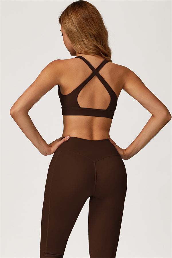 The Glacier Sports Bra Leggings 2-Piece Set Roman Brown