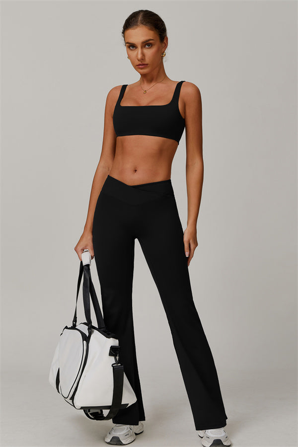 The Halo Sports Bra Flared Leggings 2-Piece Set