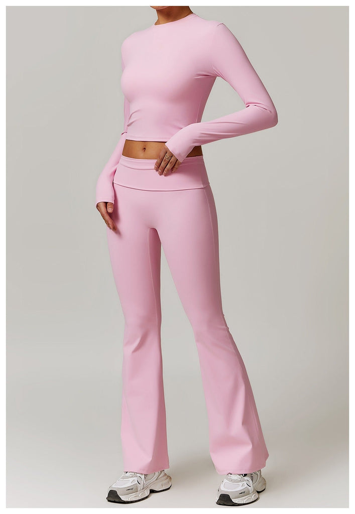 Butter Longsleeve Crop Top & Flared Set