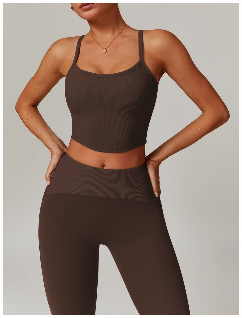Melina Micro Ribbed Bra Top & Leggings Set