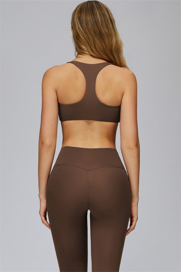 The FlexCore Sports Bra Capri Leggings 2-Piece Set Roman Brown