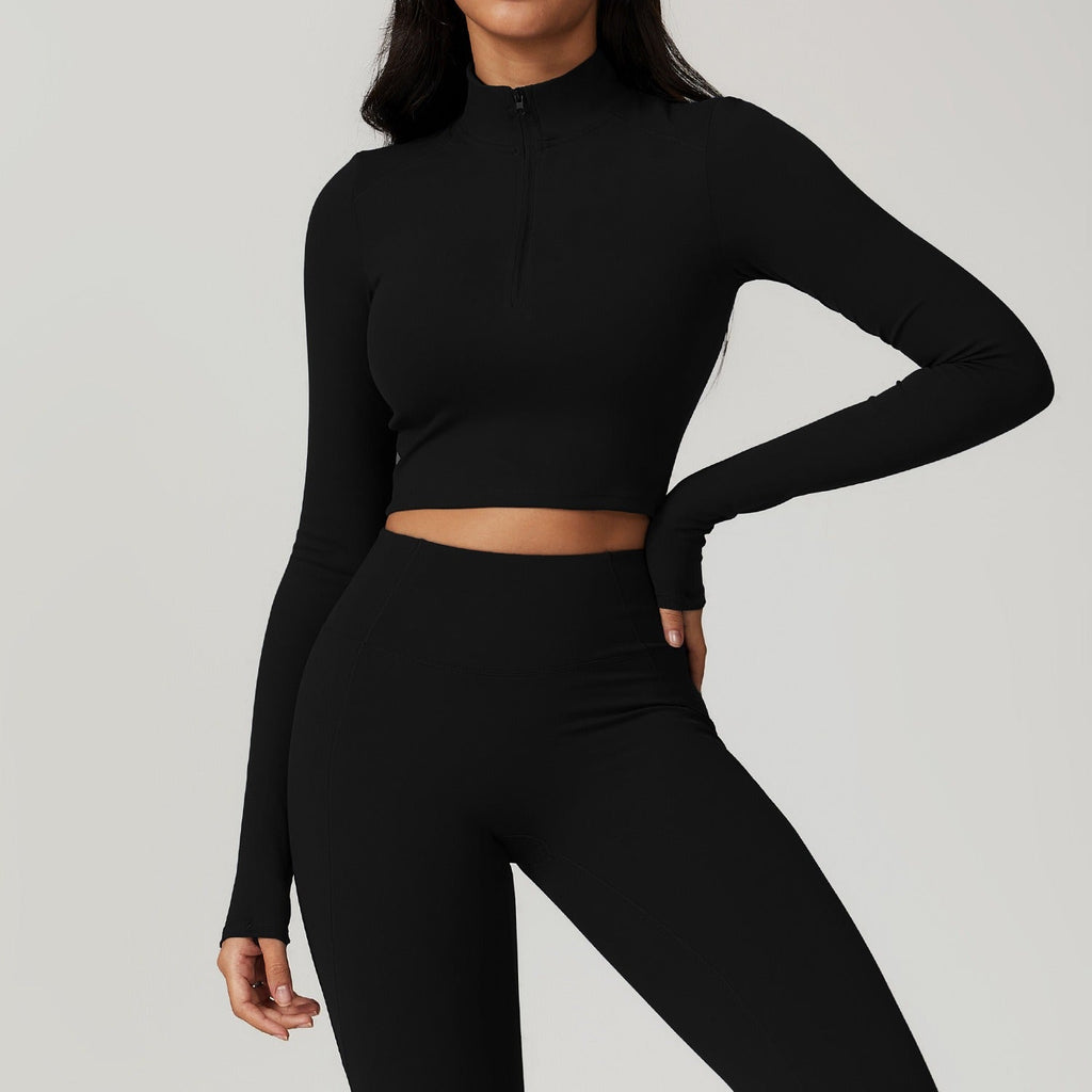 Mira Longsleeve Zip Top Black