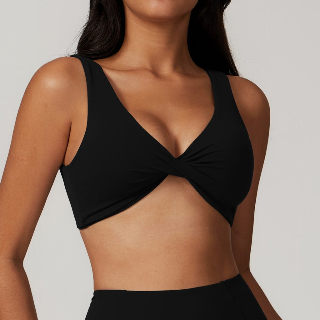 Mira Twist Bra Top Black