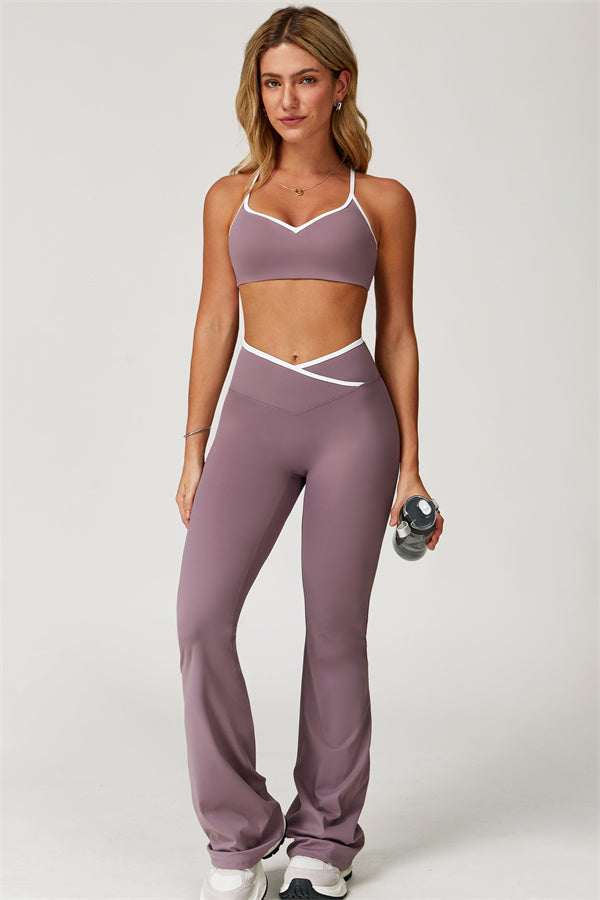 The Boost Sports Bra Flared Leggings 2-Piece Set Amethyst
