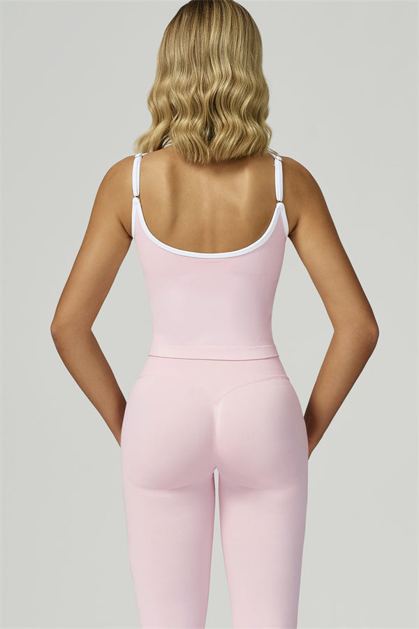 The Prime Line Crop Top Leggings 2-Piece Set Oyster Pink