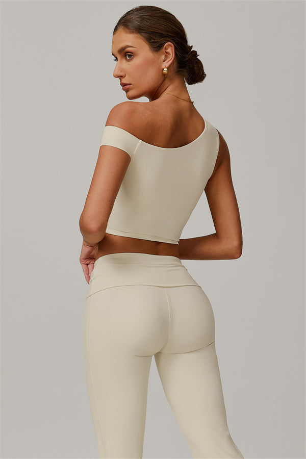 The Pearl Crop Top Flared Leggings 2-Piece Set