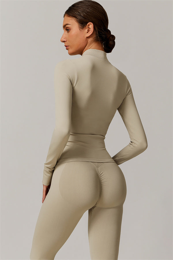 The Nova Luxe Jacket Leggings 2-Piece Set Almond