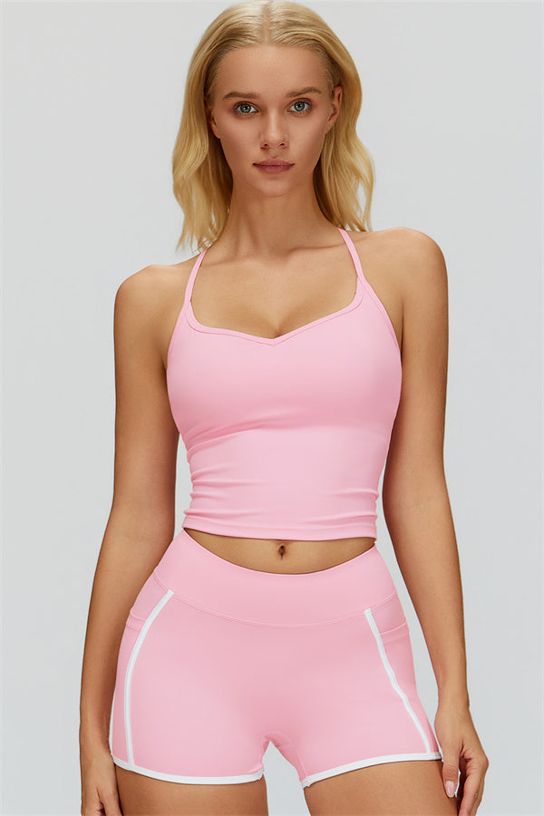 The Whisper Crop Top Shorts 2-Piece Set Vanilla