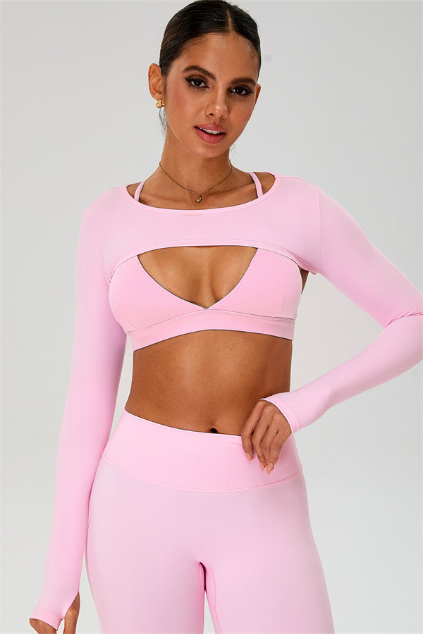 The Ember Sports Bra Crop Top Shorts 3-Piece Set