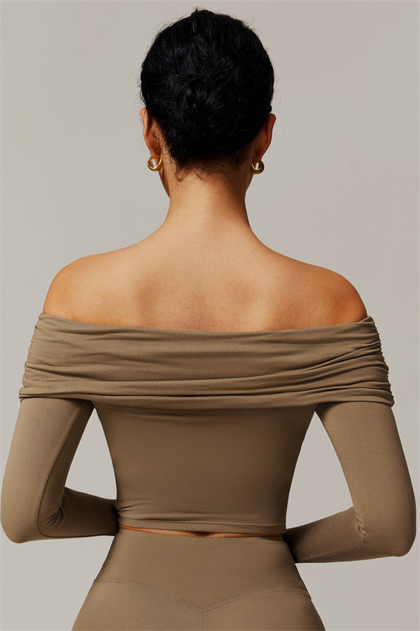The Luxe Ruched Long Sleeve Off-Shoulder Top