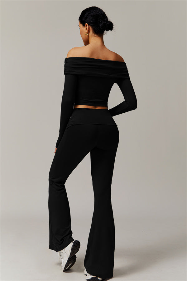 The Luxe Ruched Long Sleeve Off-Shoulder Top