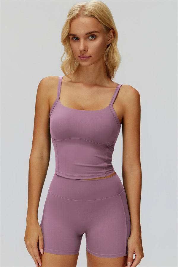 The Fyra Crop Tank Shorts 2-Piece Set Wisteria