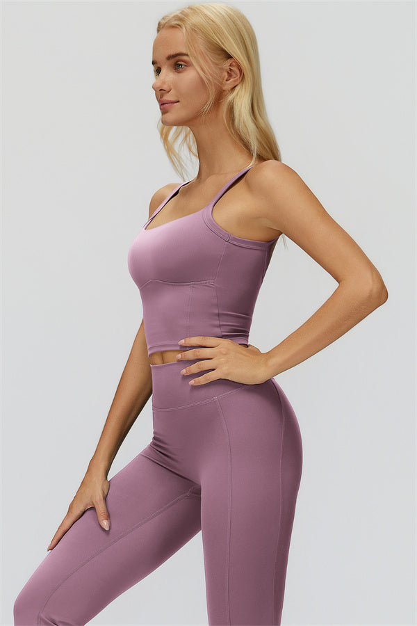 The Fyra Crop Tank Flared Leggings 2-Piece Set