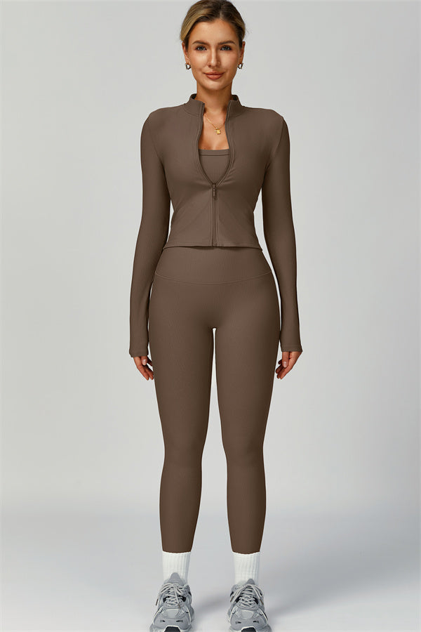 The Burst Jacket Sports Bra Leggings 3-Piece Set