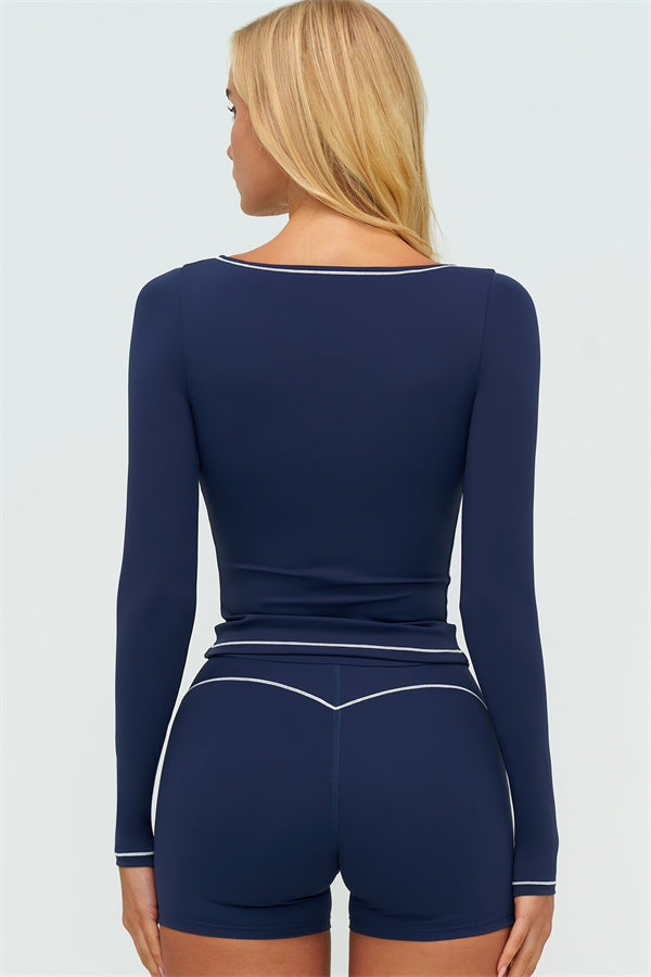 The Amara Long Sleeve T-shirt Shorts 2-Piece Set