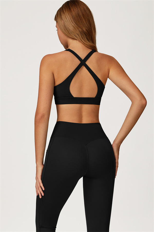 The Glacier Sports Bra Leggings 2-Piece Set Black