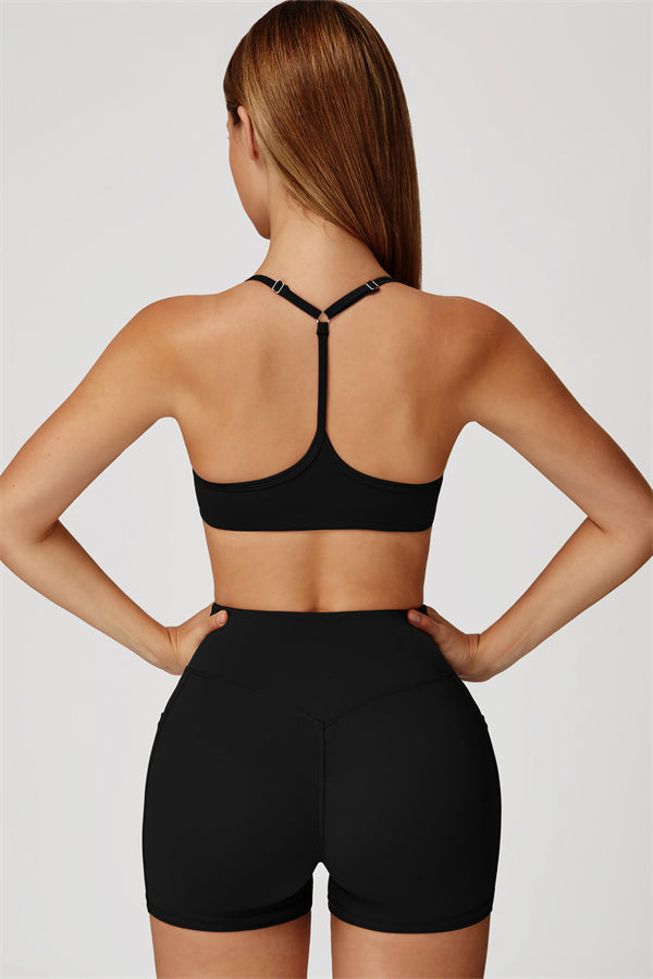 The Propel Sports Bra Shorts 2-Piece Set Black