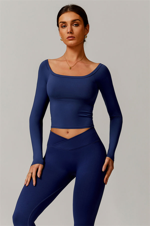 The Vivid Long Sleeve Crop Top Leggings 2-Piece Set