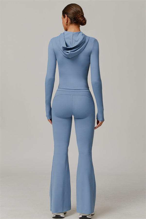 The Lumina Hooded Jacket Flared Leggings 2-Piece Set UPF 50+