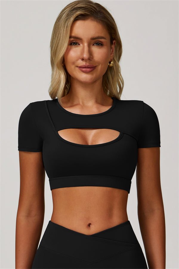 The Lavish Cut-out Crop Top Tennis Skirt 2-Piece Set