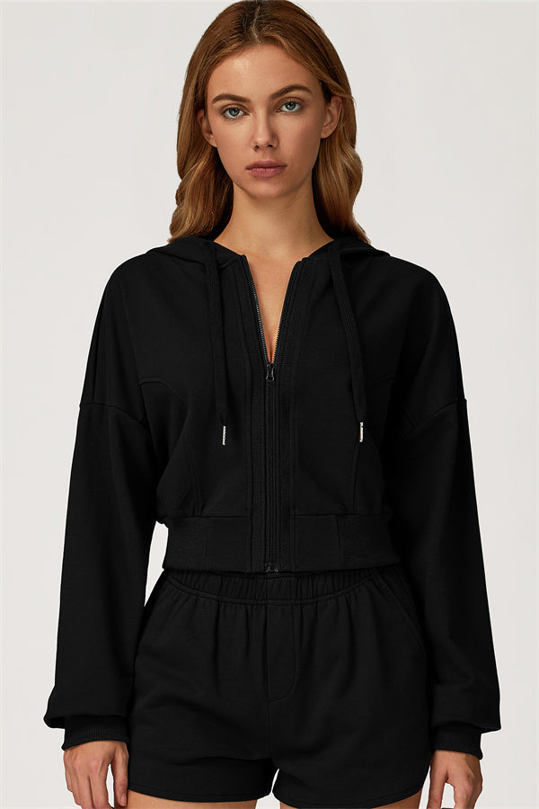 The Glacier Crop Hoodie Black