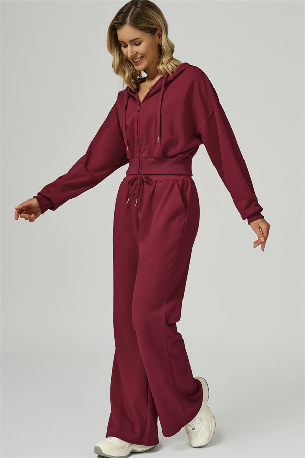 The FlexFit Crop Hoodie Pants 2-Piece Set