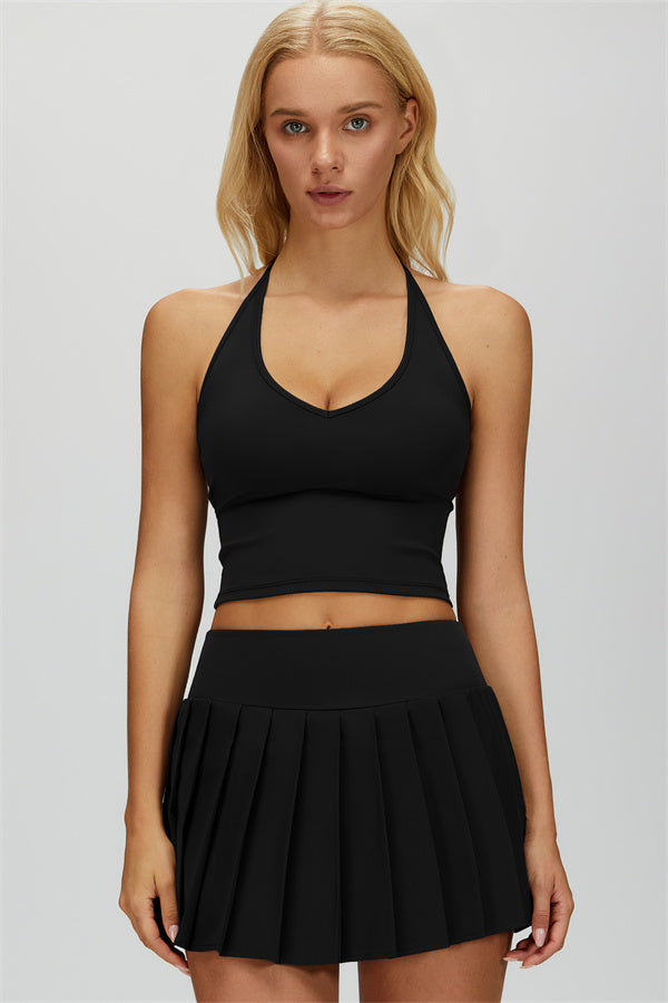 The Dreamy Crop Top Skirt 2-Piece Set Black