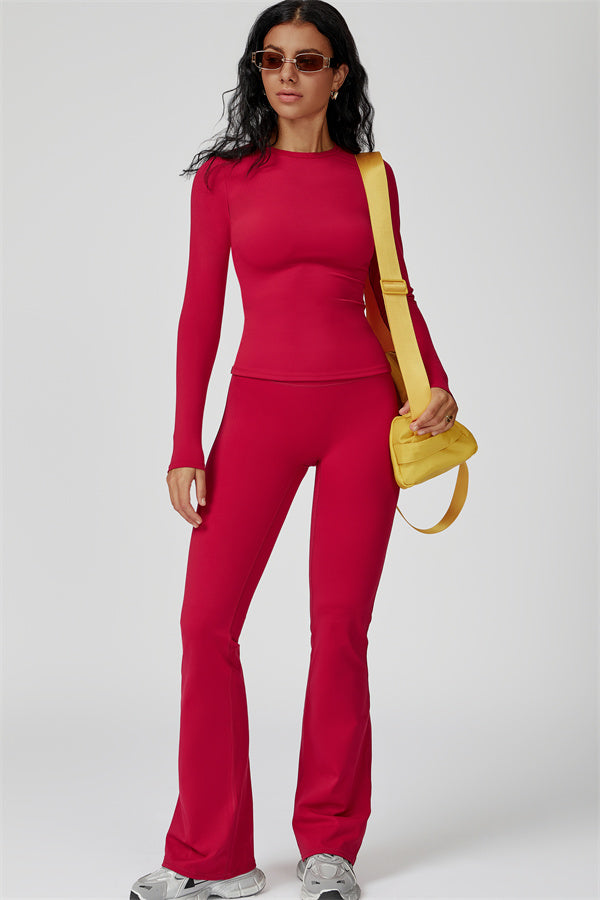 The Oasis Long Sleeve T-shirt Flared Leggings 2-Piece Set