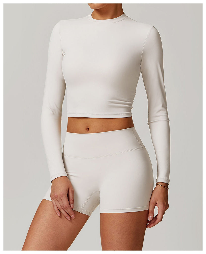 Butter Longsleeve Crop Top & Shorts Set