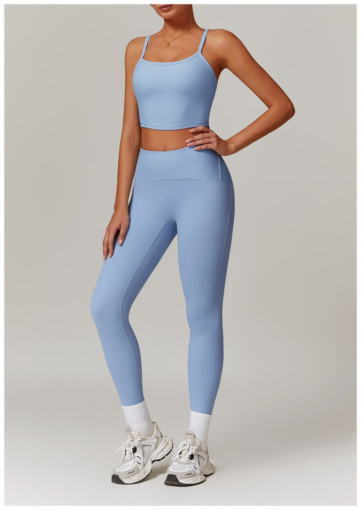 Melina Micro Ribbed Bra Top & Leggings Set