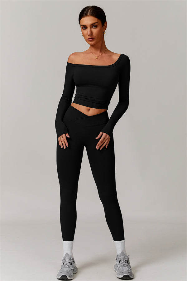The Vivid Long Sleeve Crop Top Leggings 2-Piece Set