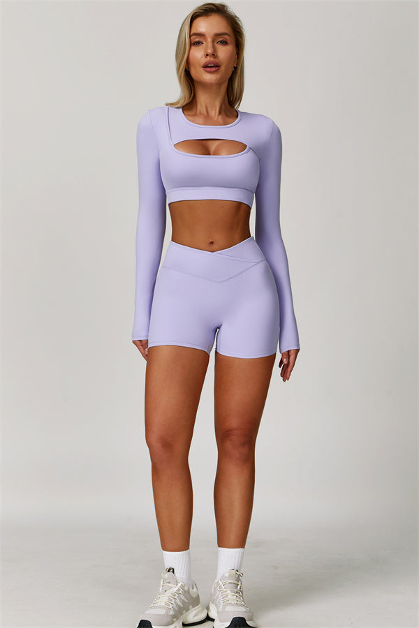 The Lavish Long Sleeve Cut-out Crop Top