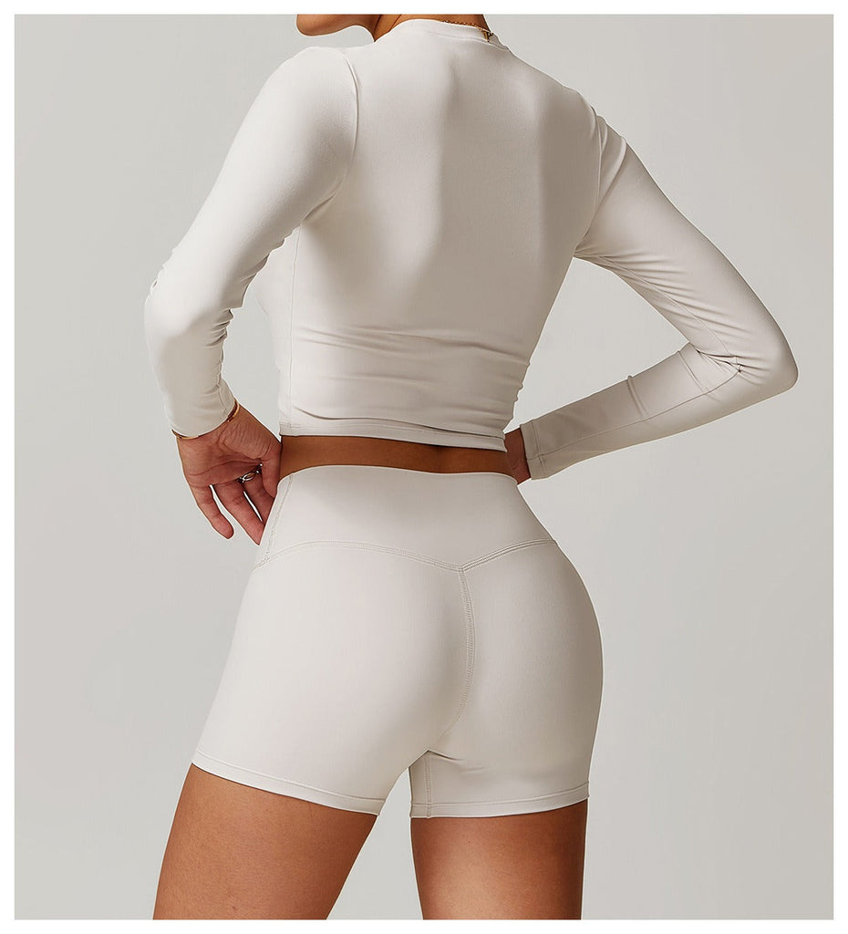 Butter Longsleeve Crop Top & Shorts Set