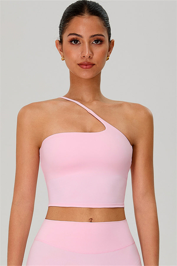 The Jewel One-Shoulder Crop Top Vanilla