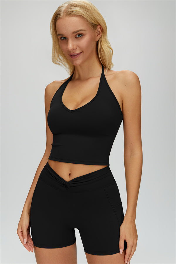 The Dreamy Crop Top Shorts 2-Piece Set Black