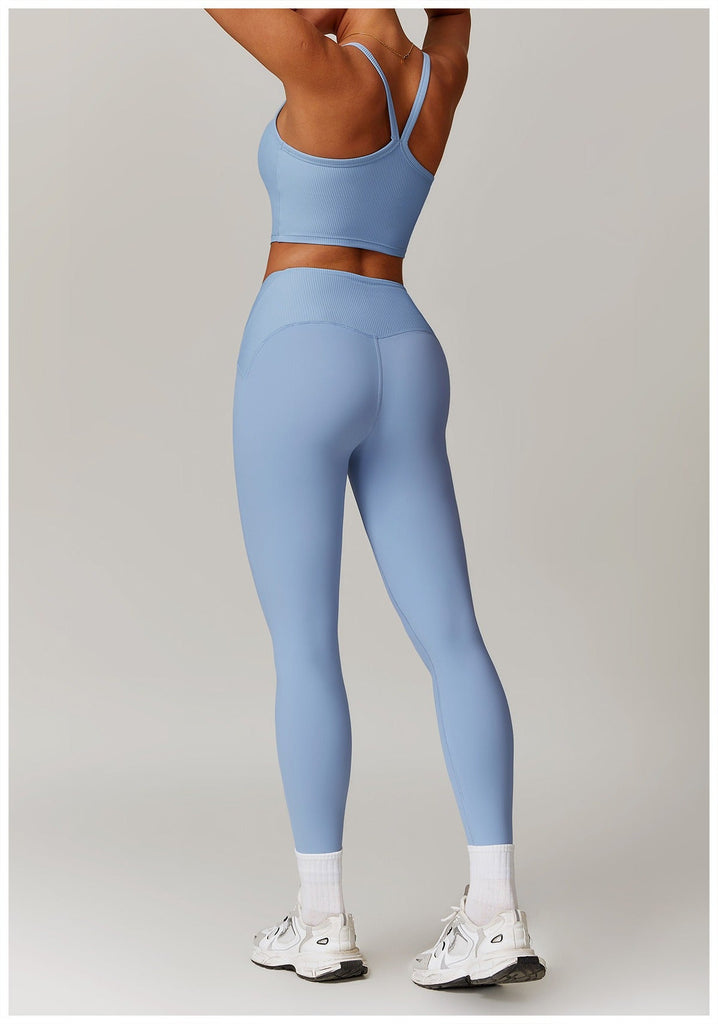 Melina Micro Ribbed Bra Top & Leggings Set