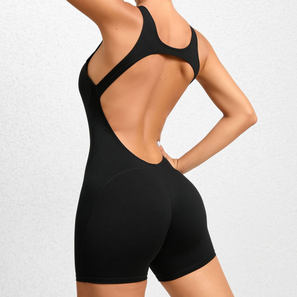 Athena Sculpt Romper Black